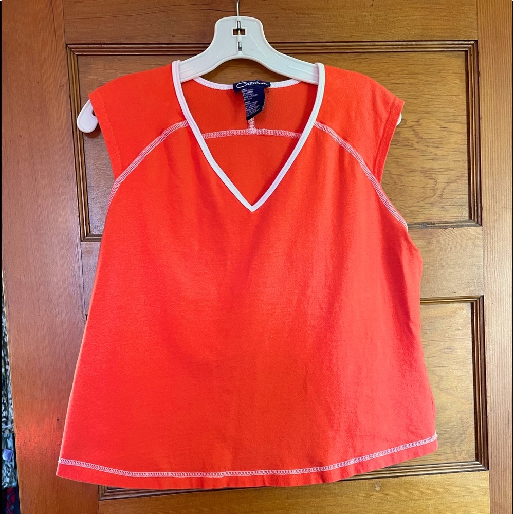 Catalina Stretch Orange Knit Top